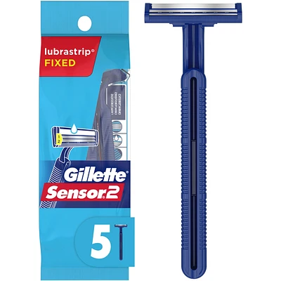 Gillette Sensor2 Men's Disposable Razors, 5 Count