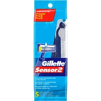 Gillette Sensor2 Men's Disposable Razors, 5 Count