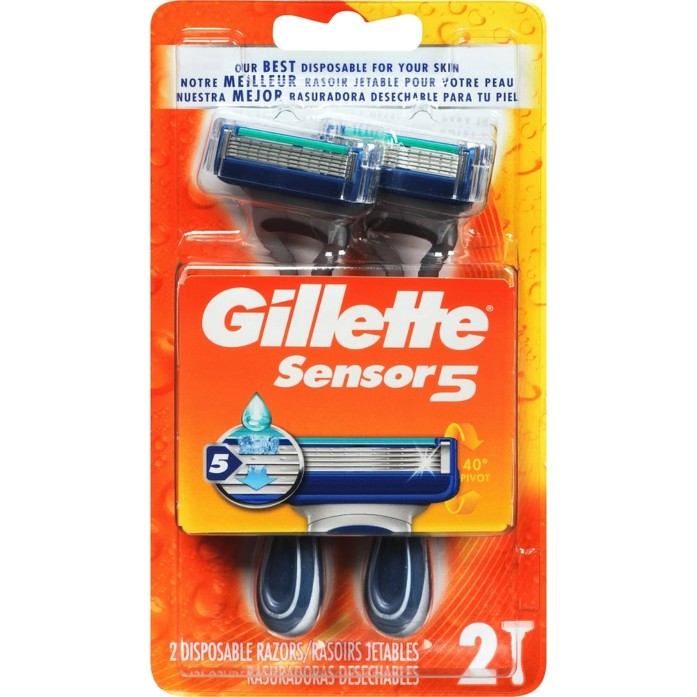 Gillette Sensor5 Men's Disposable Razor - 2 Pack