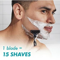 Rasoir Gillette Mach3 pour hommes, 1 manche de rasoir à 3 lames Gillette pour les soins personnels masculins, 2 cartouches de rechange, lames de rasoir avec bande lubrifiante