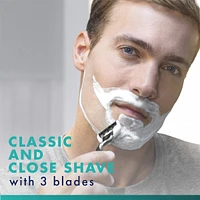 Rasoir Gillette Mach3 pour hommes, 1 manche de rasoir à 3 lames Gillette pour les soins personnels masculins, 2 cartouches de rechange, lames de rasoir avec bande lubrifiante