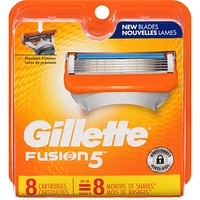 Gillette Fusion5 Razor Refills for Men, 8ct Razor Cartridges, Lubrication Strip, Precision Trimmer for Men, 5-Blade Razor Blades for Close Shave