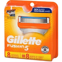 Gillette Fusion5 Razor Refills for Men, 8ct Razor Cartridges, Lubrication Strip, Precision Trimmer for Men, 5-Blade Razor Blades for Close Shave