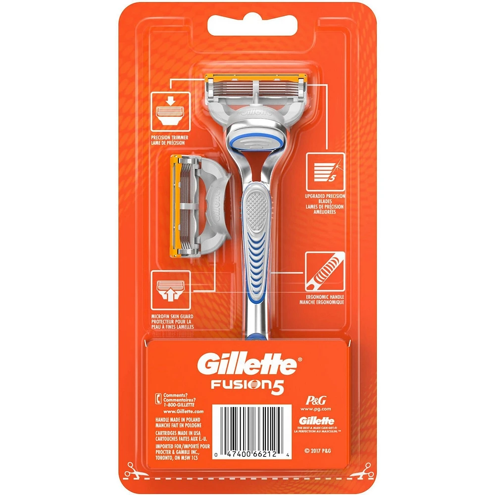 Gillette Fusion5 Men’s Razor Handle + 2 Blade Refills
