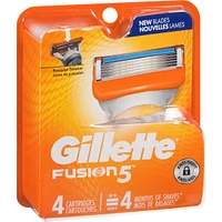 Gillette Fusion5 Razor Refills for Men, 4ct Razor Cartridges, Lubrication Strip, Precision Trimmer for Men, 5-Blade Razor Blades for Close Shave
