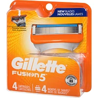 Gillette Fusion5 Razor Refills for Men, 4ct Razor Cartridges, Lubrication Strip, Precision Trimmer for Men, 5-Blade Razor Blades for Close Shave