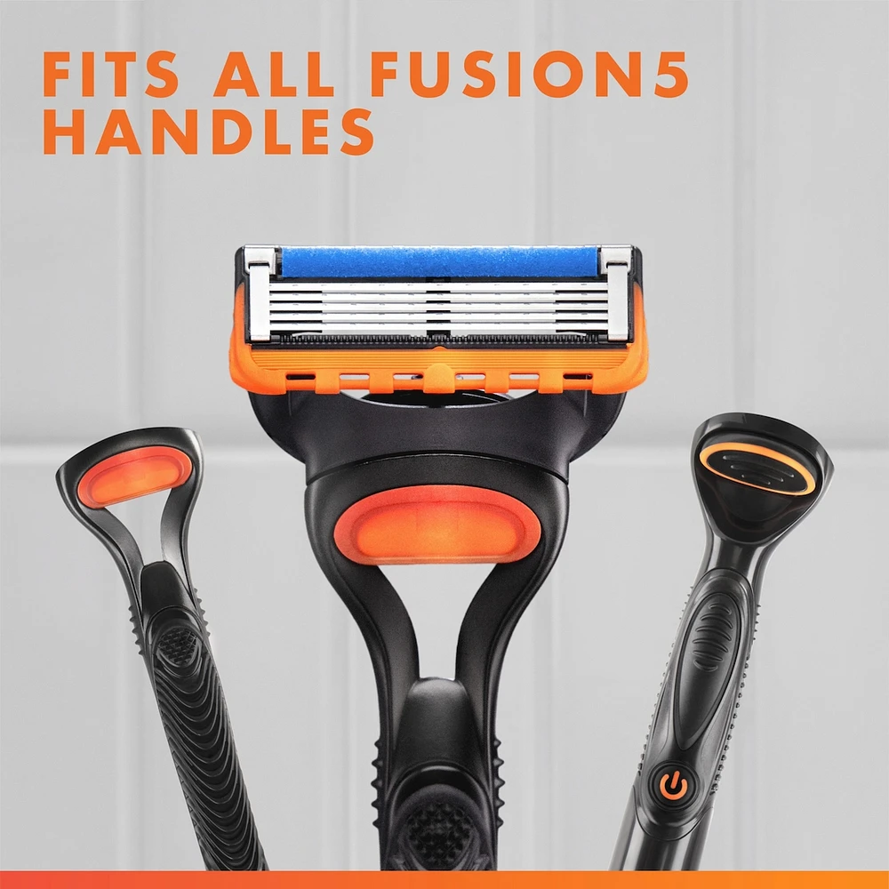 Gillette Fusion5 Razor Refills for Men, 4ct Razor Cartridges, Lubrication Strip, Precision Trimmer for Men, 5-Blade Razor Blades for Close Shave