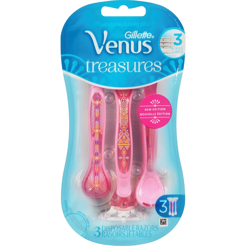 Gillette Venus Treasures Women's Disposable Razors - 3 Pack