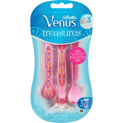 Gillette Venus Treasures Women's Disposable Razors - 3 Pack