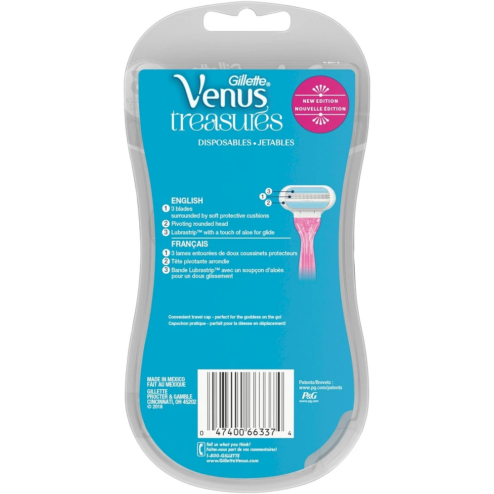 Gillette Venus Treasures Women's Disposable Razors - 3 Pack