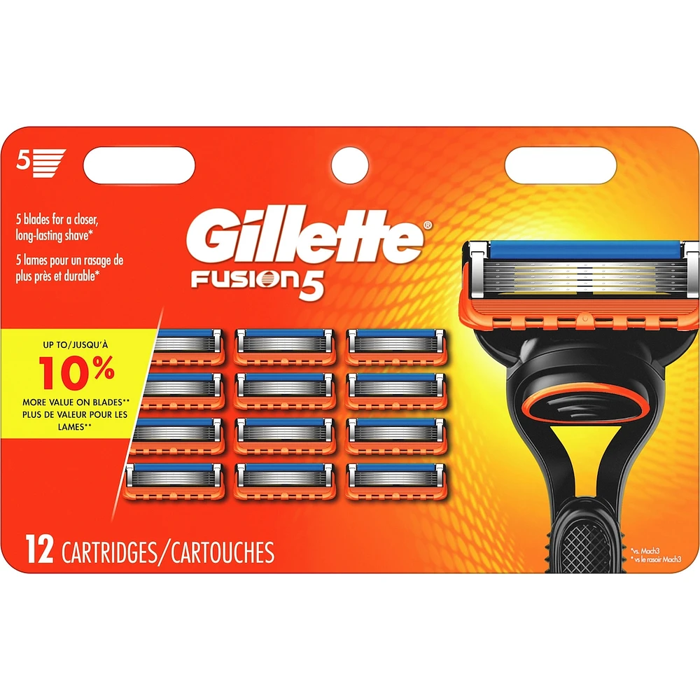 Fusion5 Men's Razor Blade Refills, 12 Count