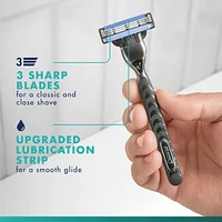 Gillette Mach3 Razor Blade Refills, 12ct Razor Cartridges, Razor Refills for Men With Lubrication Strip,  3-Blade Razor Blades for Close Shave