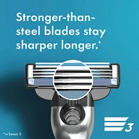 Gillette Mach3 Razor Blade Refills, 12ct Razor Cartridges, Razor Refills for Men With Lubrication Strip,  3-Blade Razor Blades for Close Shave