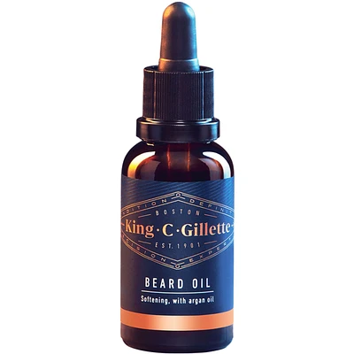 King C. Gillette Beard Oil with argan oil for a smooth, soft beard, 1oz