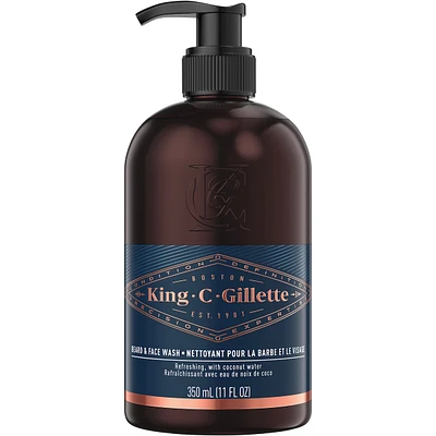 King C. Gillette 3in1 Beard, Face & Hair Wash with King C. Gillette Signature Scent, 11.8oz