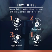 King C. Gillette 3in1 Beard, Face & Hair Wash with King C. Gillette Signature Scent, 11.8oz