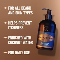 King C. Gillette 3in1 Beard, Face & Hair Wash with King C. Gillette Signature Scent, 11.8oz