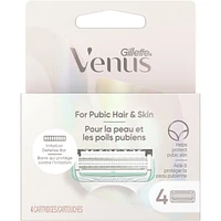 for Pubic Hair and Skin, Women's Razor Blades, 4 Refills