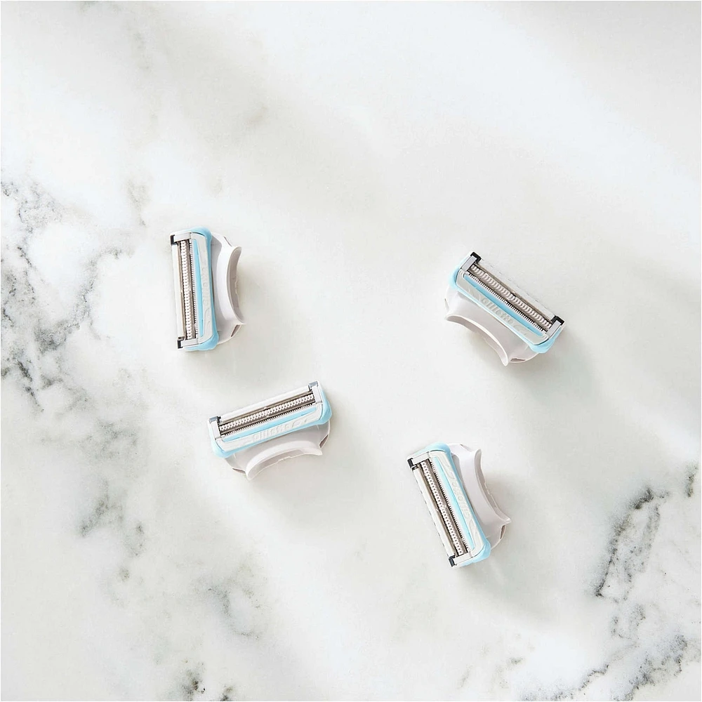 for Pubic Hair and Skin, Women's Razor Blades, 4 Refills