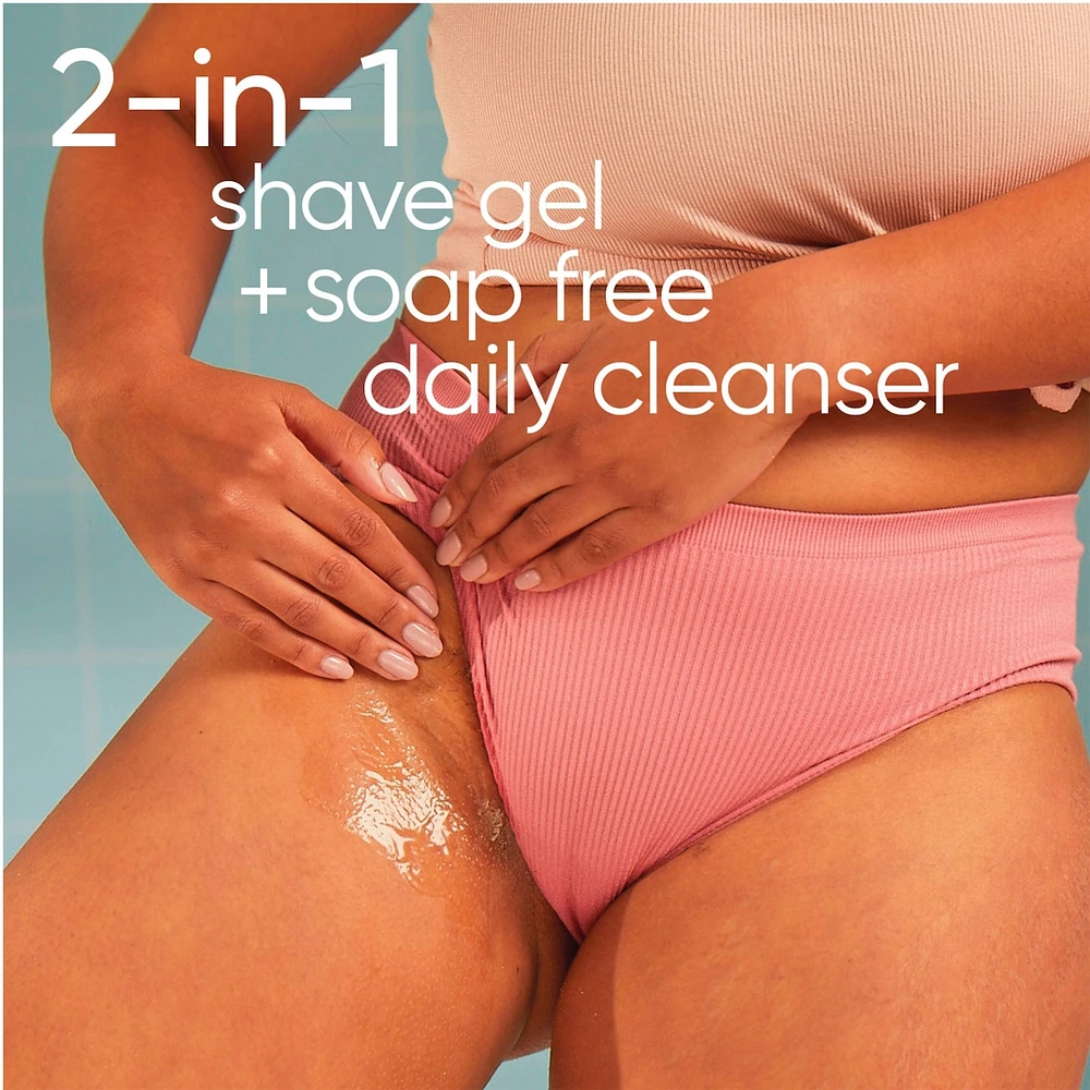 for Pubic Hair and Skin, 2-in-1 Cleanser + Shave Gel
