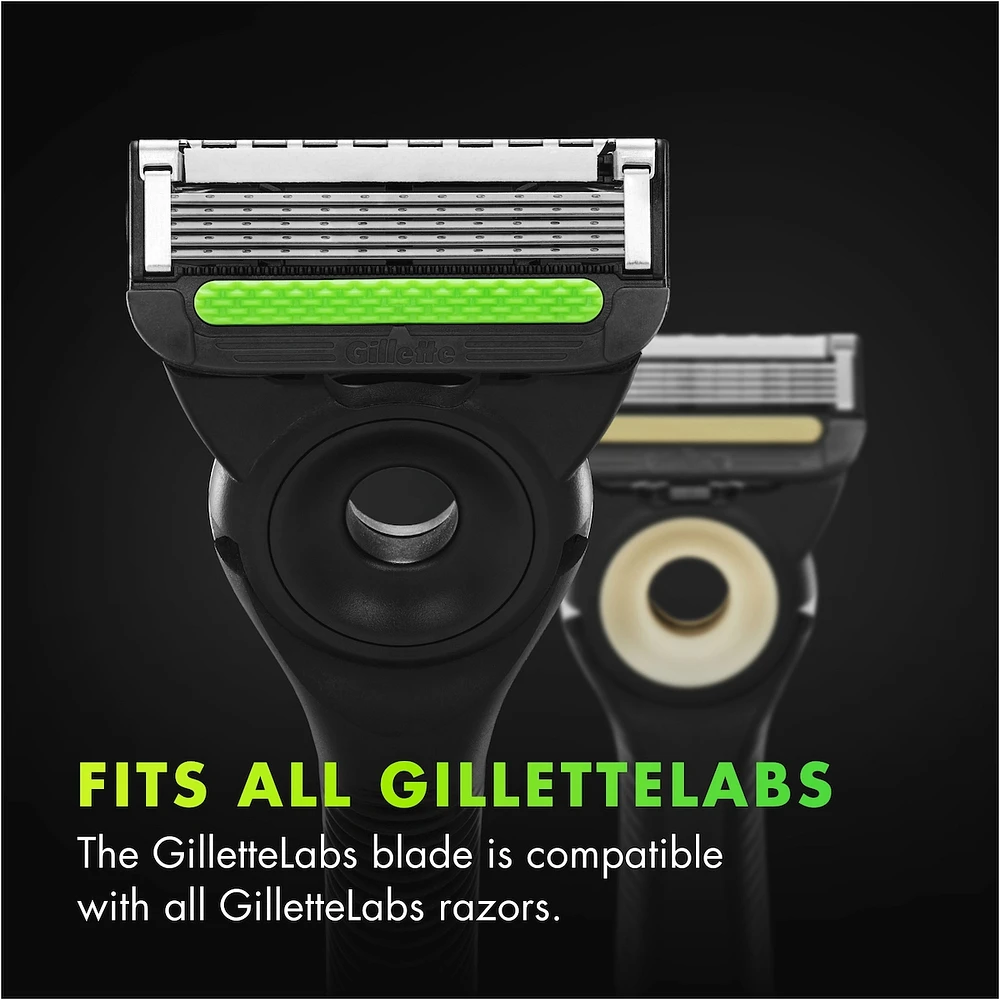 Razor Blade Refills, Compatible with GilletteLabs with Exfoliating Bar and Heated Razor, 4 Refills