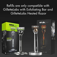Razor Blade Refills, Compatible with GilletteLabs with Exfoliating Bar and Heated Razor, 4 Refills