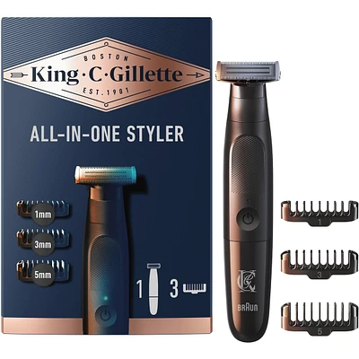 King C. Gillette All-in-one Styler with new CenterCut technology for ultimate efficacy & closeness, cordless design, and easy, fast grooming