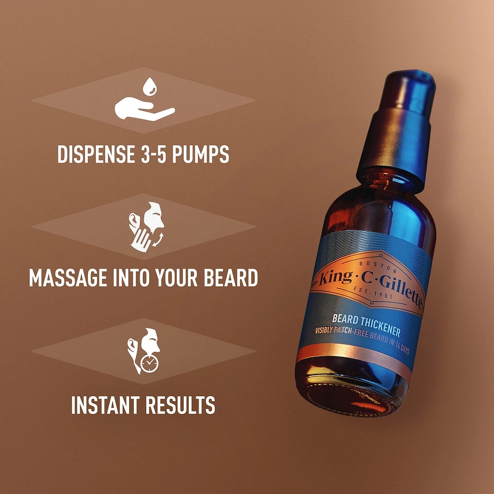 King C. Beard Thickener infused with caffeine, and King C. Signature Scent,