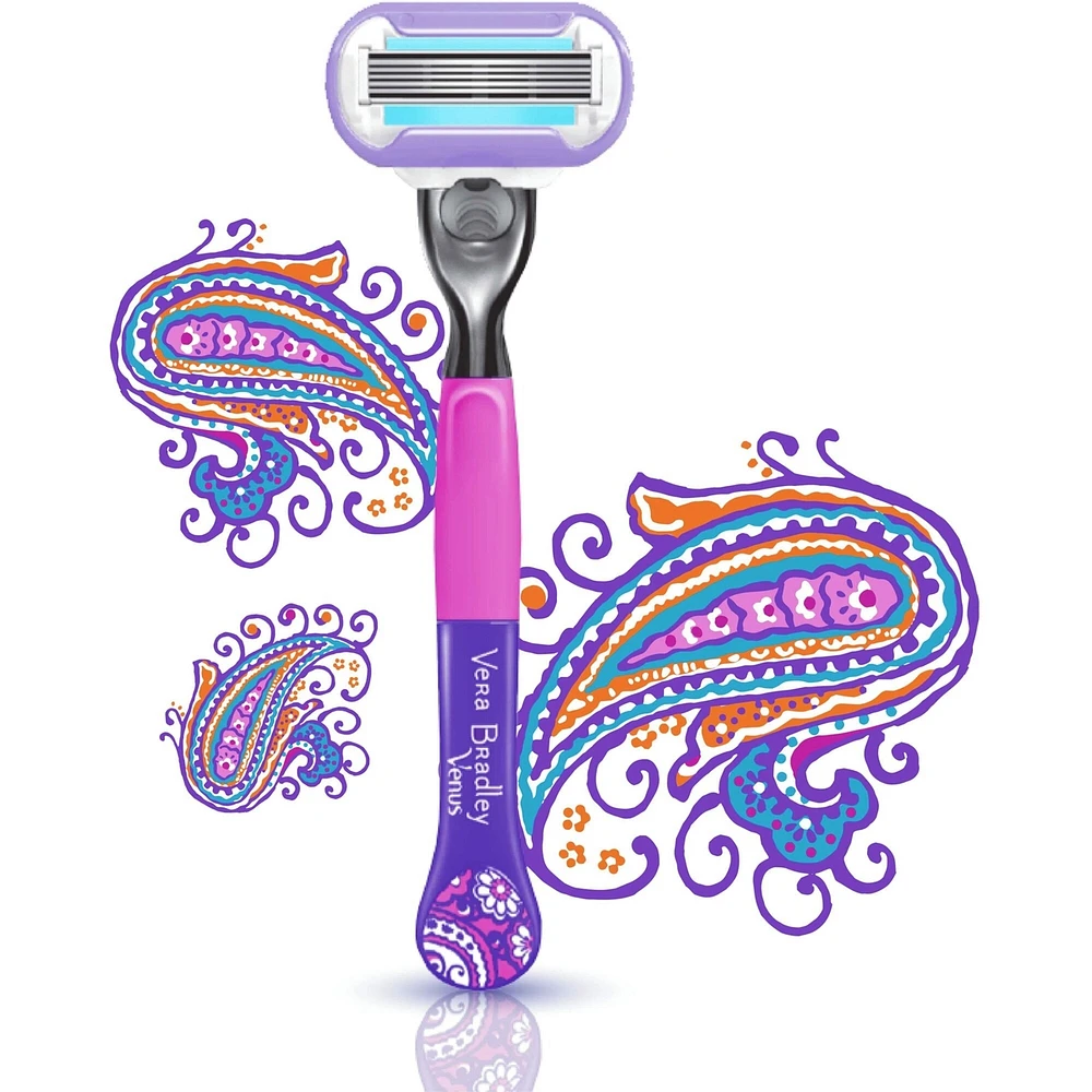 Gillette Venus Vera Bradley Deluxe Smooth Swirl Women’s Razor Handle + 6 Cartridges