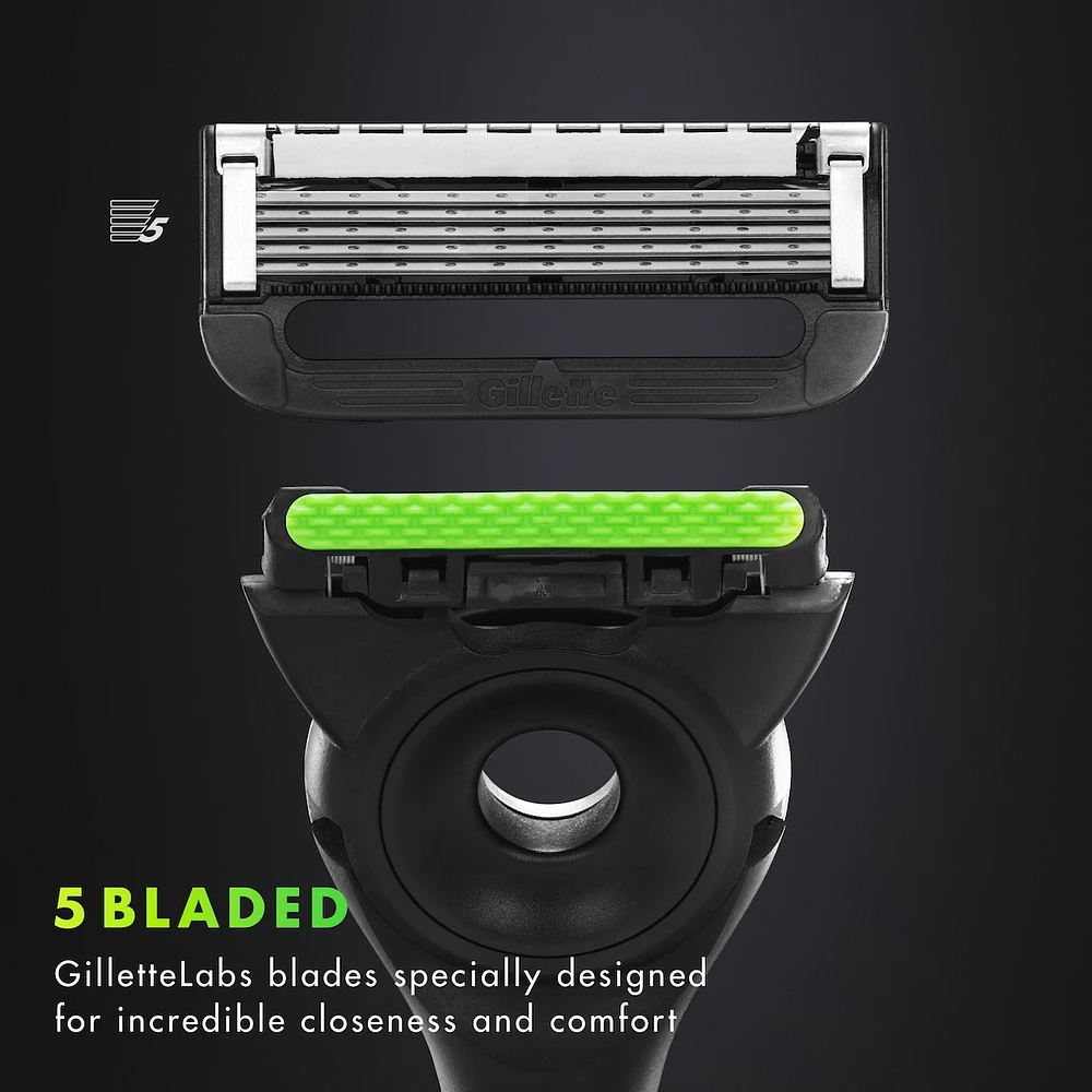 GilletteLabs with Exfoliating Bar Razor for Men - 1 Handle, 1 Razor Blade Refill