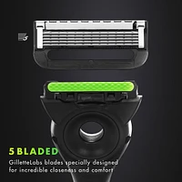 GilletteLabs with Exfoliating Bar Razor for Men - 1 Handle, 1 Razor Blade Refill