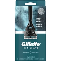 Intimate Pubic Hair Razor for Men, Men’s Pubic Razor for Manscaping, Gentle and Easy to Use, Designed For Pubic Hair, 1 Razor Handle, 2 Razor Blade Refills