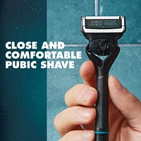 Gillette Intimate Pubic Hair Razor Cartridges, 4 Razor Blade Refills, Gentle and Easy to Use, Dermatologist Tested, With 2x Lubrication