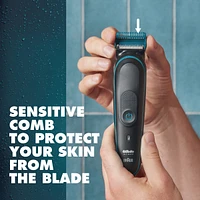 Tondeuse pour poils pubiens Gillette Intimate pour hommes, SkinFirst, étanche, sans fil pour usage sur peau sèche et mouillée, rasoir pour hommes, lames aiguisées à vie