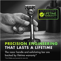 GilletteLabs with Exfoliating Bar by Gillette Razor for Men - 1 Razor, 1 Shave Gel, Includes Premium Magnetic Stand