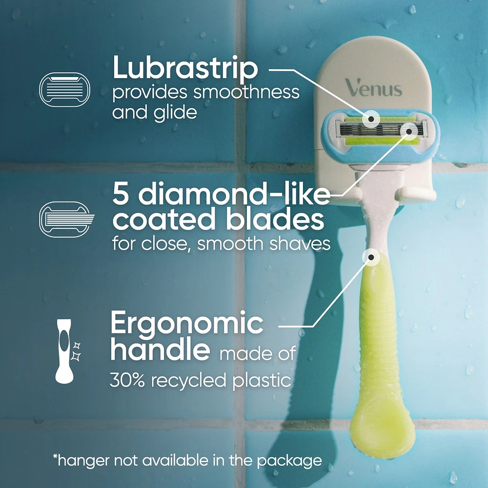 Venus Extra Smooth Women's Handle + 2 Razor Blade Refills + Satin Care Ultra Sensitive Shave Gel, 7oz, Includes Travel Cart Cover