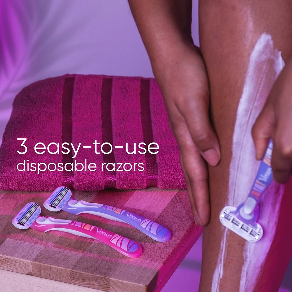Miami Midnight Smooth Women's Disposable Razors with Aloe