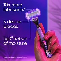 Miami Midnight Extra Smooth Sensitive Razor Handle, 2 Refills, 1 Shower Hook