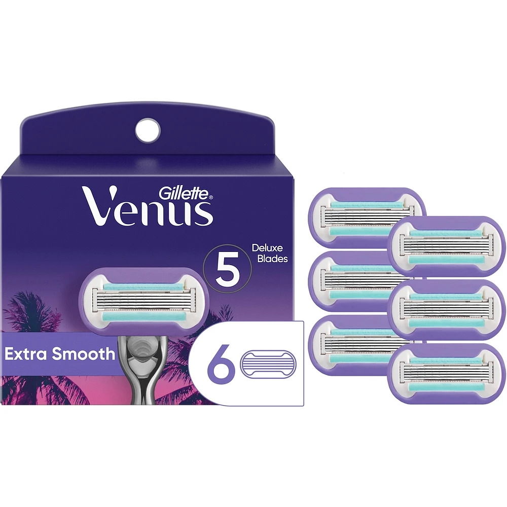 Miami Midnight Extra Smooth Sensitive Women's Razor Refills, 6 ct
