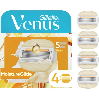 Venus MoistureGlide Women's Razor Blades, With Built-in Shave Gel Bars