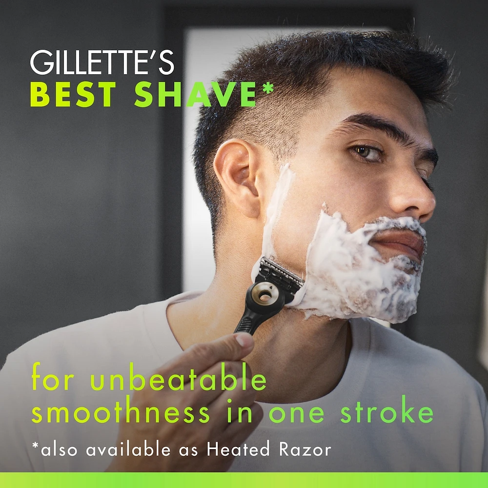 Rasoir Gillette Labs pour hommes avec barre exfoliante, édition noire et dorée, 1 manche, 3 cartouches de rechange, comprend un étui de voyage pour un rangement pratique lors de vos déplacements