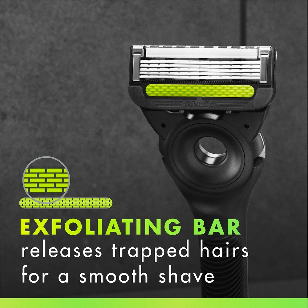 Labs with Exfoliating Bar Sharp White Edition Shaving Razor for Men, 1 Handle, 1 Razor Blade Refill, 1 Travel Case