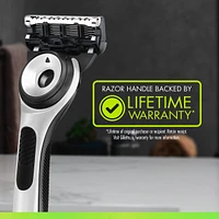 Labs with Exfoliating Bar Sharp White Edition Shaving Razor for Men, 1 Handle, 1 Razor Blade Refill, 1 Travel Case