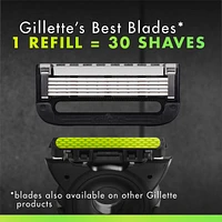 Labs with Exfoliating Bar Sharp White Edition Shaving Razor for Men, 1 Handle, 1 Razor Blade Refill, 1 Travel Case