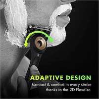 Labs with Exfoliating Bar by Razor for Men, Black and Gold Edition - 1 Handle, 2 Razor Blade Refills, 7oz Rapid Foaming Shave Gel
