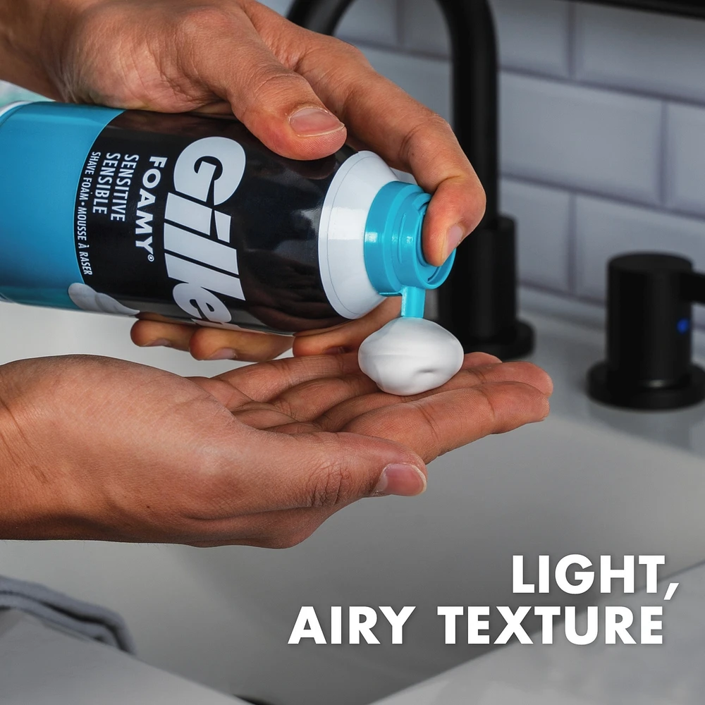 Gillette Foamy Sensitive Shave Foam For Men, Sensitive Skin, 14.9oz