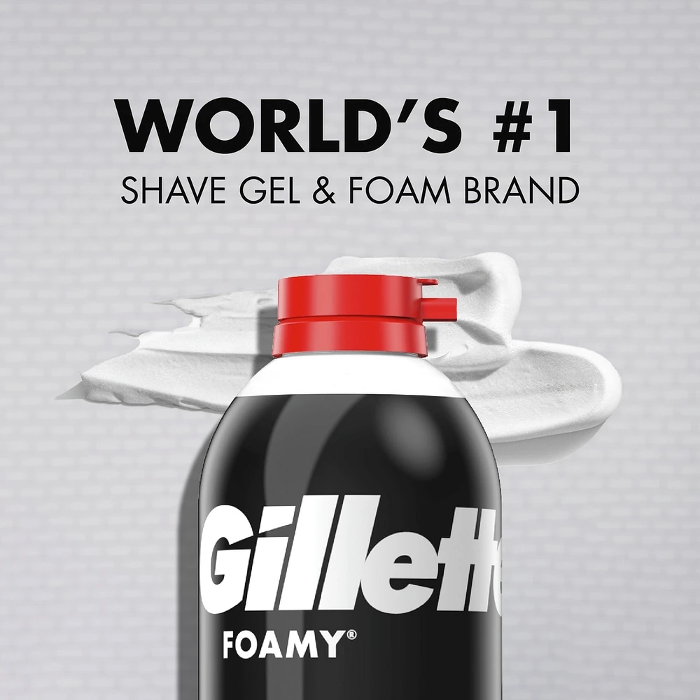 Mousse à raser pour hommes Gillette Foamy originale, parfum Original, 507 g (14,9 oz)