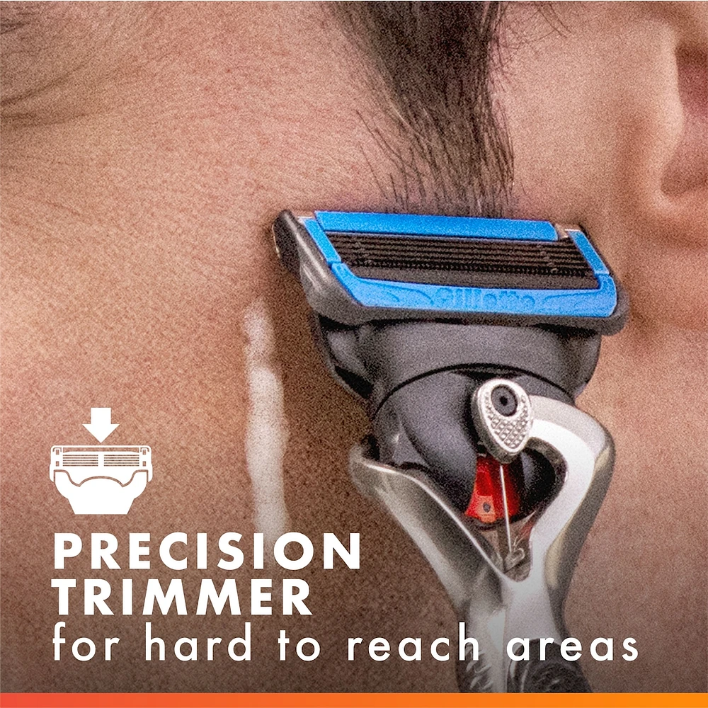 Gillette Fusion5 ProGlide Chill Shaving Razor for Men, 1  Razor Handle, 2 Refills, 2x Cooling Lubrication, FlexBall Handle and Precision Trimmer
