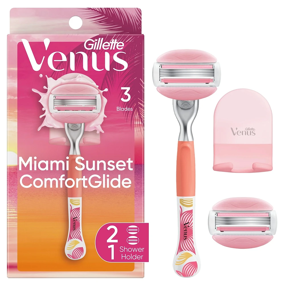 Venus Miami Sunset Comfortglide, 1 Women's Razor, 2 Refills