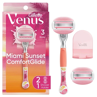 Venus Miami Sunset Comfortglide, 1 Women's Razor, 2 Refills